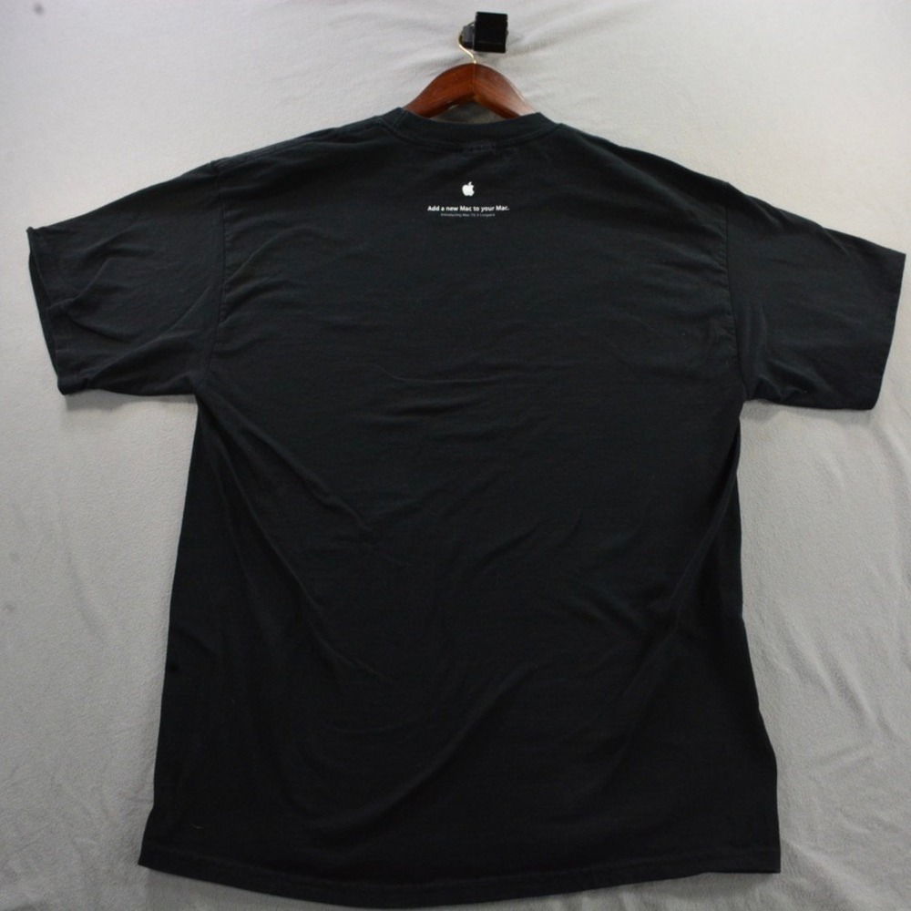 Vintage Apple Mac OS X Leopard Official Promo T-Shirt Hanes Beefy-T Black Large - Picture 6 of 6